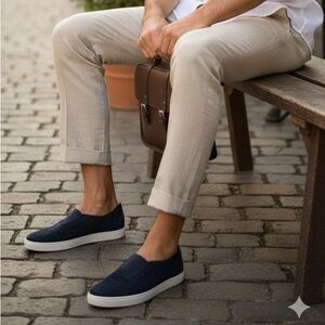 Want Les Essentiels Blue Suede Tesla Loafers
